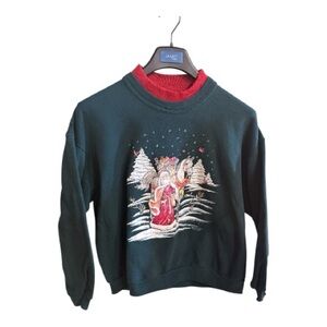 Vintage Morning Sun Santa Crewneck Sweater